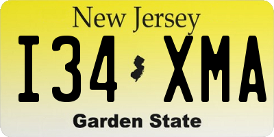 NJ license plate I34XMA