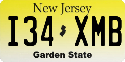 NJ license plate I34XMB