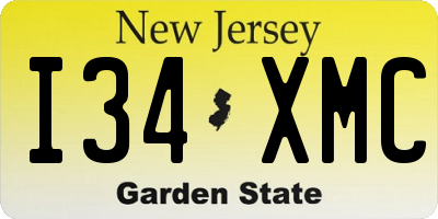 NJ license plate I34XMC