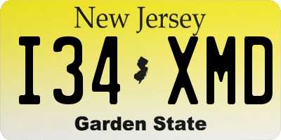 NJ license plate I34XMD