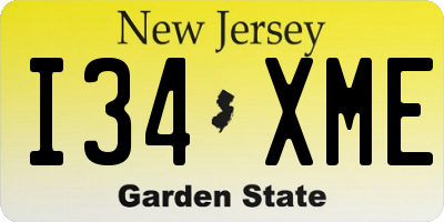 NJ license plate I34XME