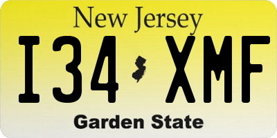 NJ license plate I34XMF