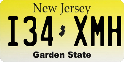 NJ license plate I34XMH