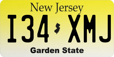 NJ license plate I34XMJ