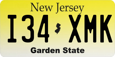NJ license plate I34XMK