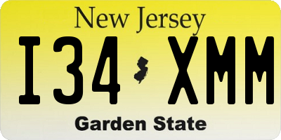 NJ license plate I34XMM