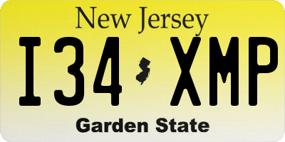 NJ license plate I34XMP