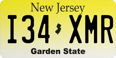 NJ license plate I34XMR