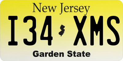 NJ license plate I34XMS