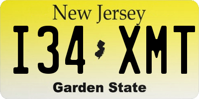 NJ license plate I34XMT