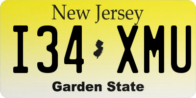 NJ license plate I34XMU