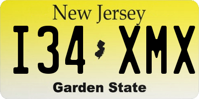 NJ license plate I34XMX