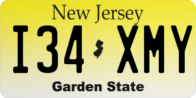 NJ license plate I34XMY
