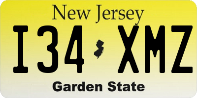 NJ license plate I34XMZ