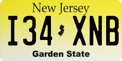 NJ license plate I34XNB