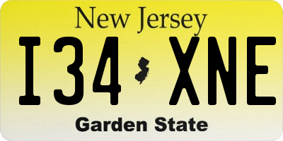 NJ license plate I34XNE