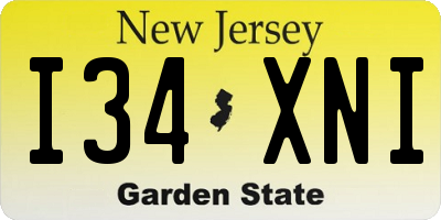 NJ license plate I34XNI