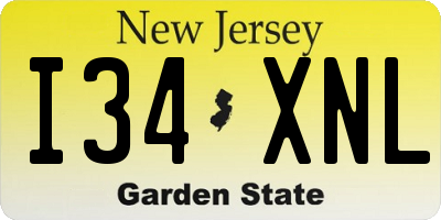 NJ license plate I34XNL
