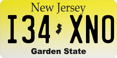 NJ license plate I34XNO