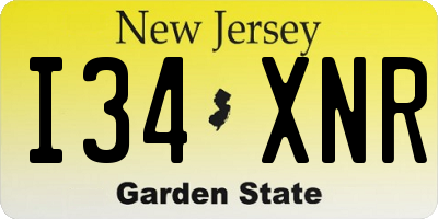 NJ license plate I34XNR