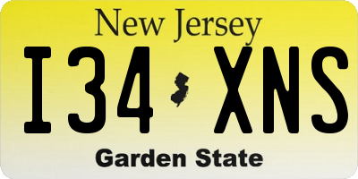 NJ license plate I34XNS