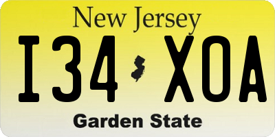 NJ license plate I34XOA