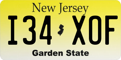 NJ license plate I34XOF