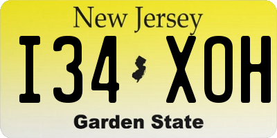 NJ license plate I34XOH