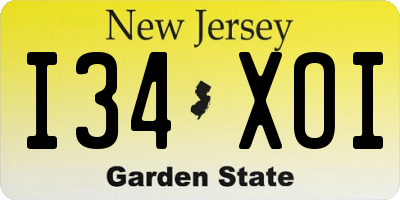 NJ license plate I34XOI