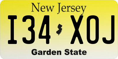 NJ license plate I34XOJ