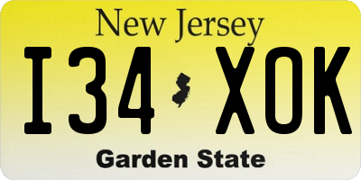 NJ license plate I34XOK
