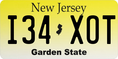 NJ license plate I34XOT