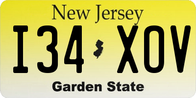 NJ license plate I34XOV
