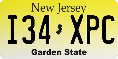 NJ license plate I34XPC