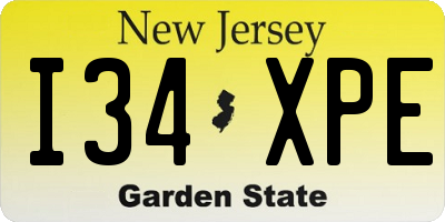 NJ license plate I34XPE