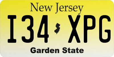 NJ license plate I34XPG