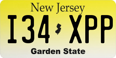 NJ license plate I34XPP