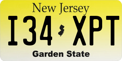 NJ license plate I34XPT