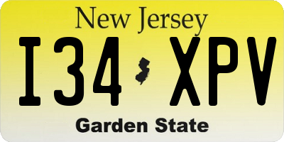NJ license plate I34XPV