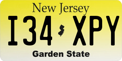 NJ license plate I34XPY