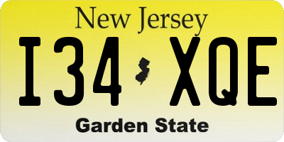 NJ license plate I34XQE