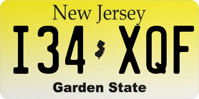 NJ license plate I34XQF