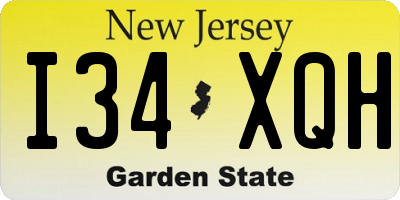 NJ license plate I34XQH