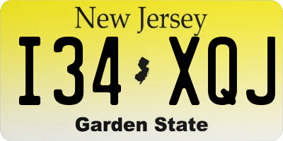 NJ license plate I34XQJ