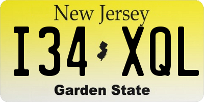 NJ license plate I34XQL