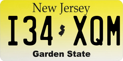 NJ license plate I34XQM