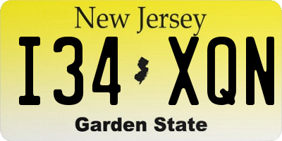 NJ license plate I34XQN