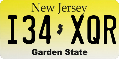 NJ license plate I34XQR
