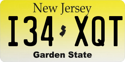 NJ license plate I34XQT