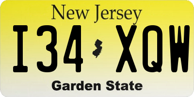 NJ license plate I34XQW
